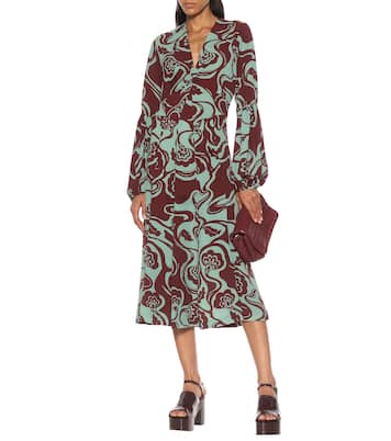 Vestido midi floral | Dries Van Noten