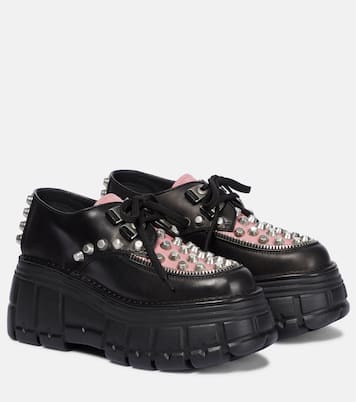 Stringate in pelle con platform | Miu Miu