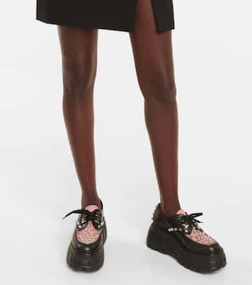 Stringate in pelle con platform | Miu Miu