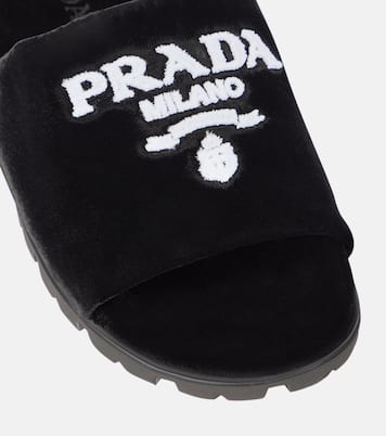 Sandali in velluto con ricamo | Prada