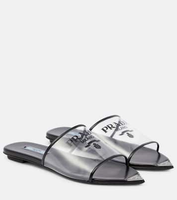Pantoletten mit Leder | Prada