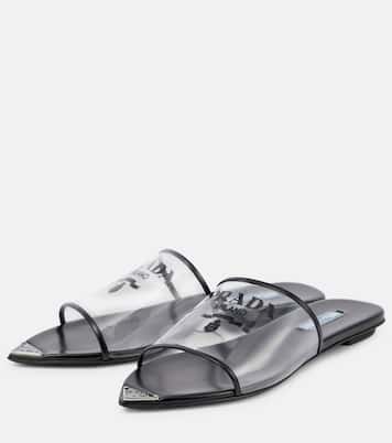 Pantoletten mit Leder | Prada