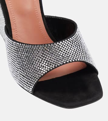 Lupita embellished suede wedge mules | Amina Muaddi