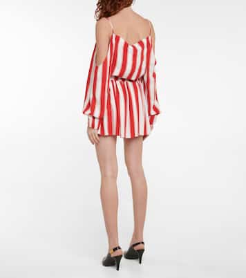 Striped off-shoulder minidress | Balmain