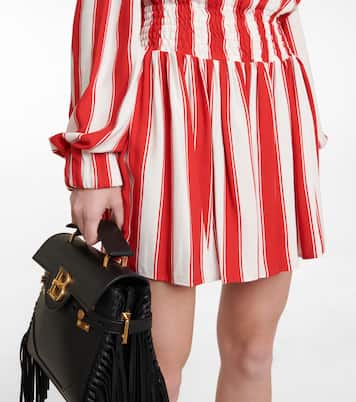Striped off-shoulder minidress | Balmain