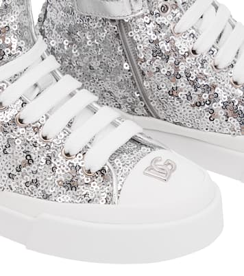 Portofino sequined sneakers | Dolce&Gabbana Kids