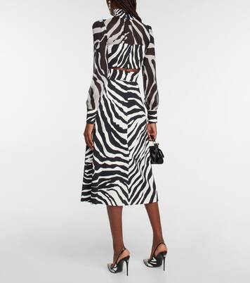 Zebra-print chiffon-paneled crop top | Dolce&Gabbana