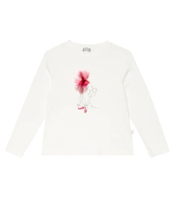 Verziertes Top aus Baumwoll-Jersey | Il Gufo