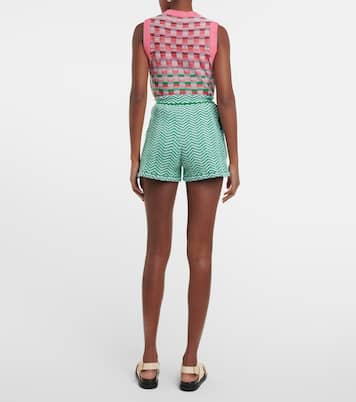 Shorts in cashmere e cotone chevron | Barrie