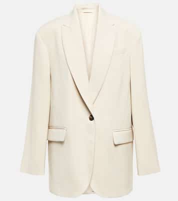 Single-breasted wool-blend blazer | Brunello Cucinelli