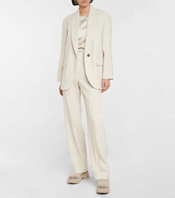 Single-breasted wool-blend blazer | Brunello Cucinelli