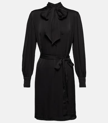 Evelyn satin shirt mini dress | Velvet