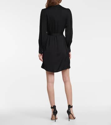 Evelyn satin shirt mini dress | Velvet