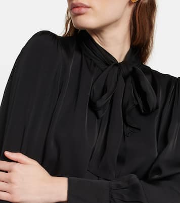 Evelyn satin shirt mini dress | Velvet