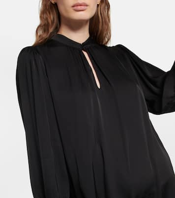 Evelyn satin shirt mini dress | Velvet