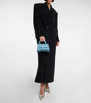 Sac Hourglass Mini en daim à ornements | Balenciaga
