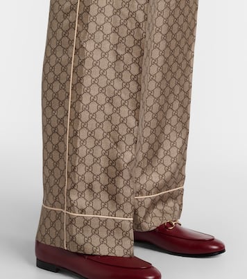 Pantalon ample GG Supreme en soie | Gucci