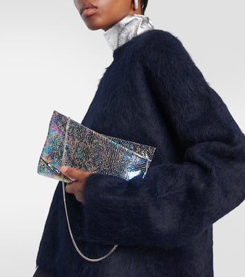 Clutch Loubitwist de piel iridiscente | Christian Louboutin