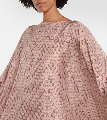 Embellished printed silk top | Brunello Cucinelli
