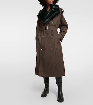 Abrigo de algodón con pelo sintético | Burberry