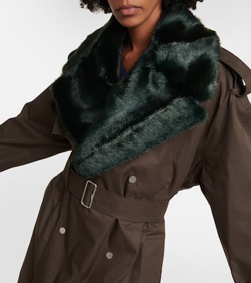 Abrigo de algodón con pelo sintético | Burberry