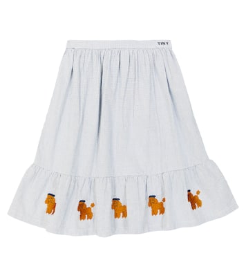 Jupe Tiny Poodle en coton à carreaux | Tinycottons