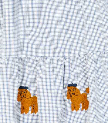Jupe Tiny Poodle en coton à carreaux | Tinycottons