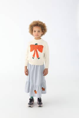 Jupe Tiny Poodle en coton à carreaux | Tinycottons
