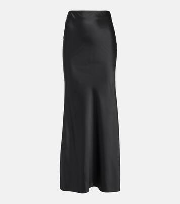 Drapy satin maxi skirt | Rotate