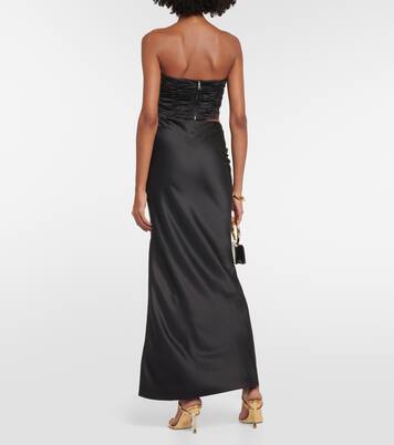 Drapy satin maxi skirt | Rotate