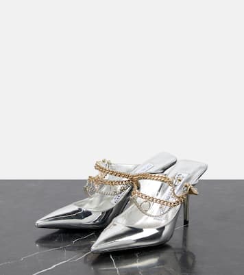 X Jean Paul Gaultier Verzierte Mules aus Metallic-Leder | Jimmy Choo
