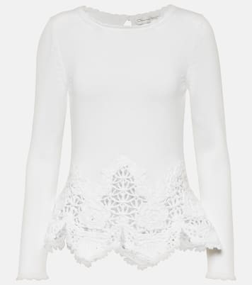 Jersey de algodón con encaje | Oscar de la Renta