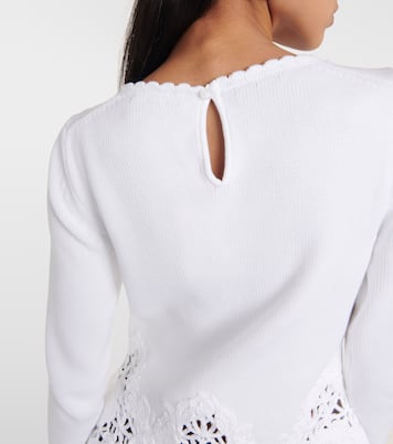 Jersey de algodón con encaje | Oscar de la Renta
