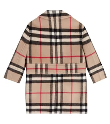 Burberry Check wool and cashmere coat in multicoloured Burberry Kids Mytheresa