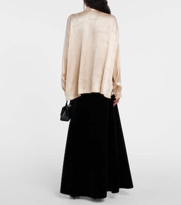 Blouse en jacquard de soie à logo | Balenciaga