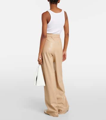 Weite High-Rise-Hose aus Lederimitat | Wolford