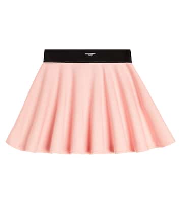 Falda flared de algodón plisada | Dolce&Gabbana Kids