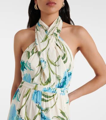 Mono Cort floral con cuello halter | Diane von Furstenberg
