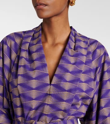 Abito midi in popeline di cotone con stampa | Dries Van Noten