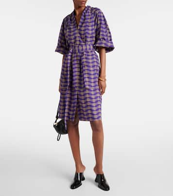 Abito midi in popeline di cotone con stampa | Dries Van Noten