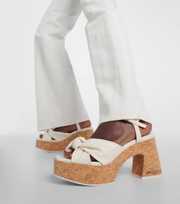 Heloise 95 leather platform sandals | Jimmy Choo