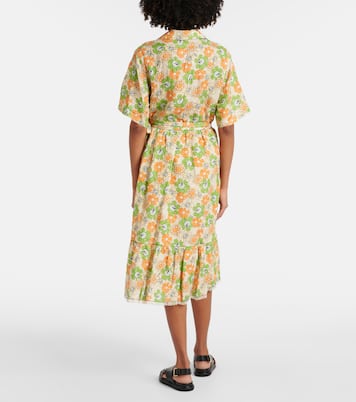Falda midi de lino floral | Marni