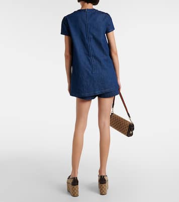 Vestido corto de denim con Horsebit | Gucci