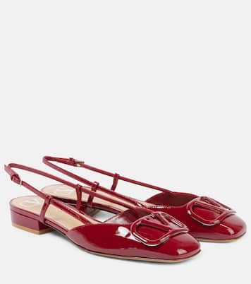 VLogo Signature patent leather slingback flats | Valentino Garavani