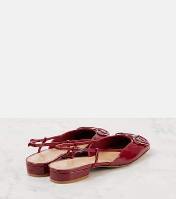 VLogo Signature patent leather slingback flats | Valentino Garavani