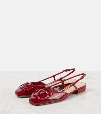 VLogo Signature patent leather slingback flats | Valentino Garavani