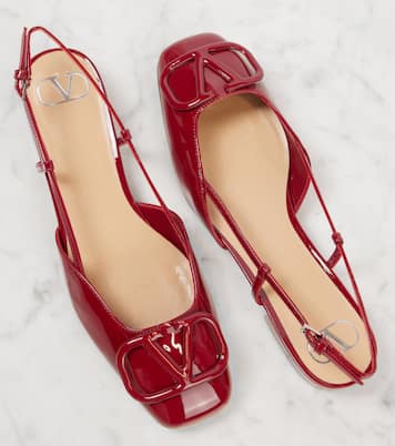 VLogo Signature patent leather slingback flats | Valentino Garavani