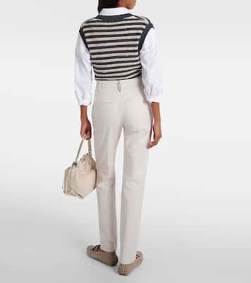 Cotton-blend slim pants | Brunello Cucinelli