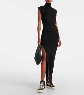 Suede-trimmed denim high-top sneakers | Rick Owens