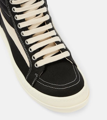 Suede-trimmed denim high-top sneakers | Rick Owens
